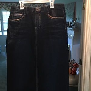 Vintage denim maxi skirt